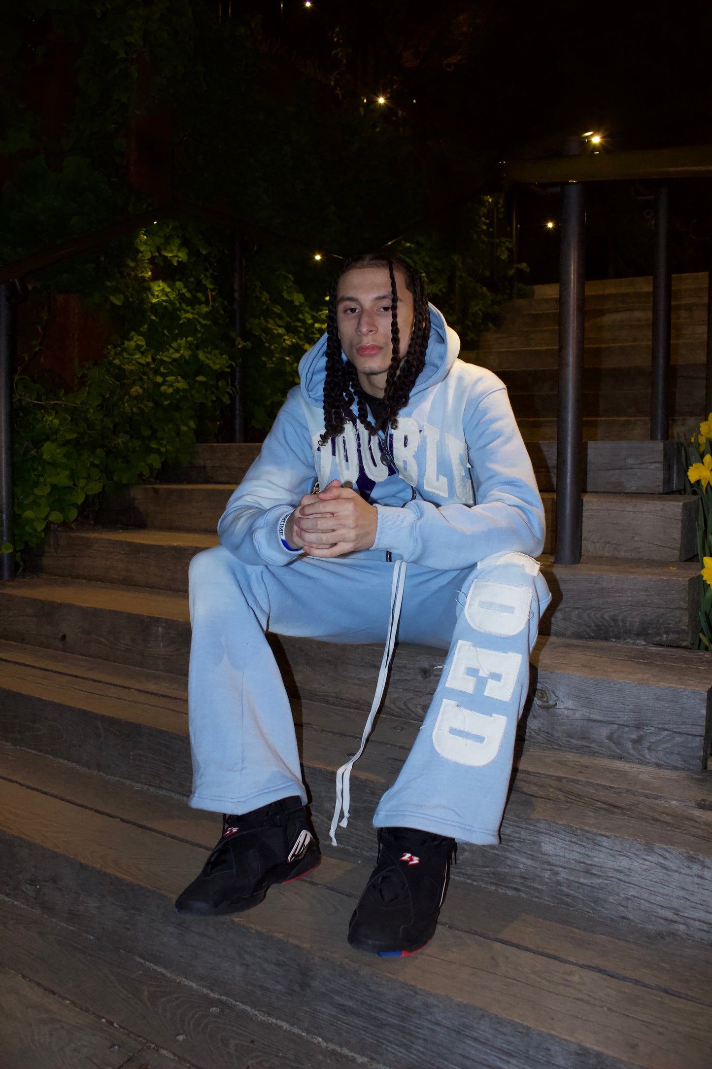 Double Minded Blue Distressed Suit